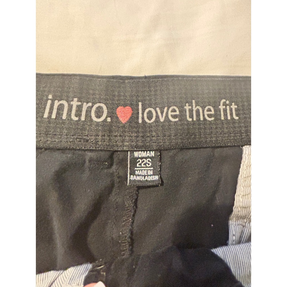 Intro Love The Fit Womens Black Chino Straight Leg Pants Size 22S - Picture 3 of 6